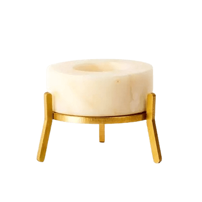 BRASS & MARBLE TAPER CANDLE HOLDER